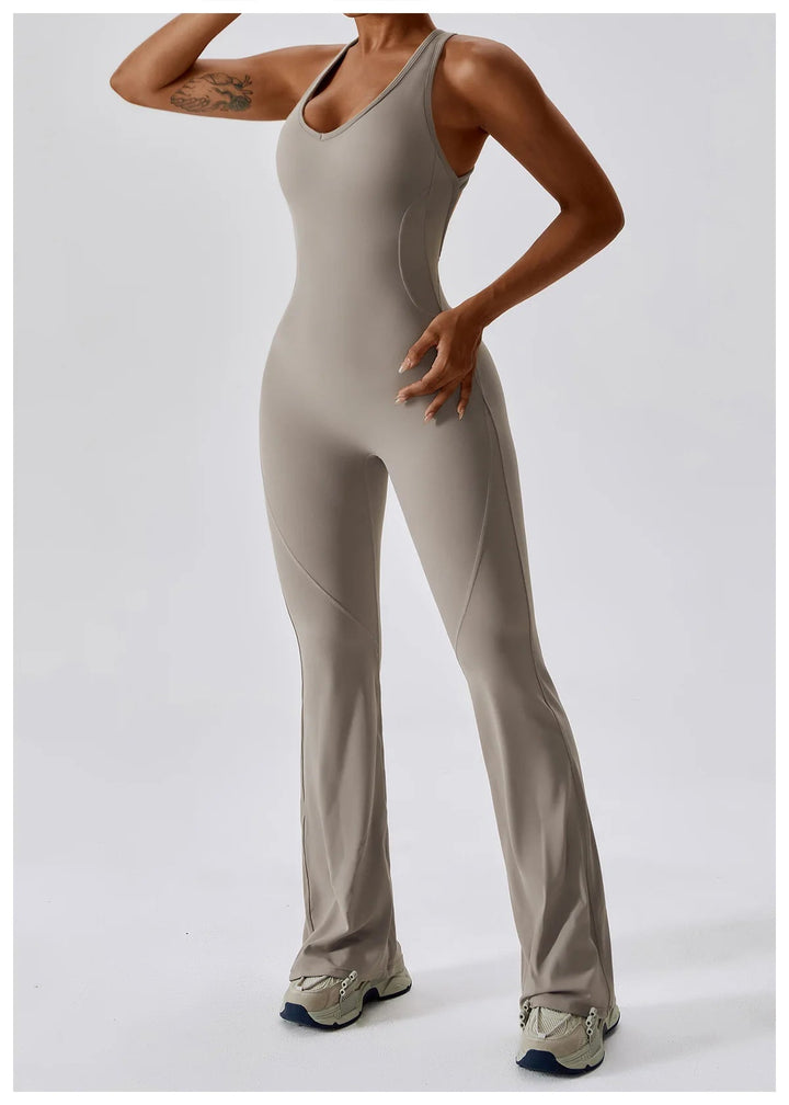 Sexy Back V Jumpsuit Gym Set Women Training Yoga Suit Sportswear Women Sports Jumpsuit Fitness Rompers Stretch Workout Bodysuits SHOPPING HUB
