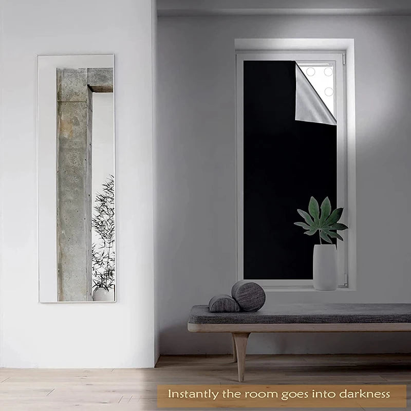 BLYNTRA Total Blackout Window Film – Removable 100% Light Block BLYNTRA