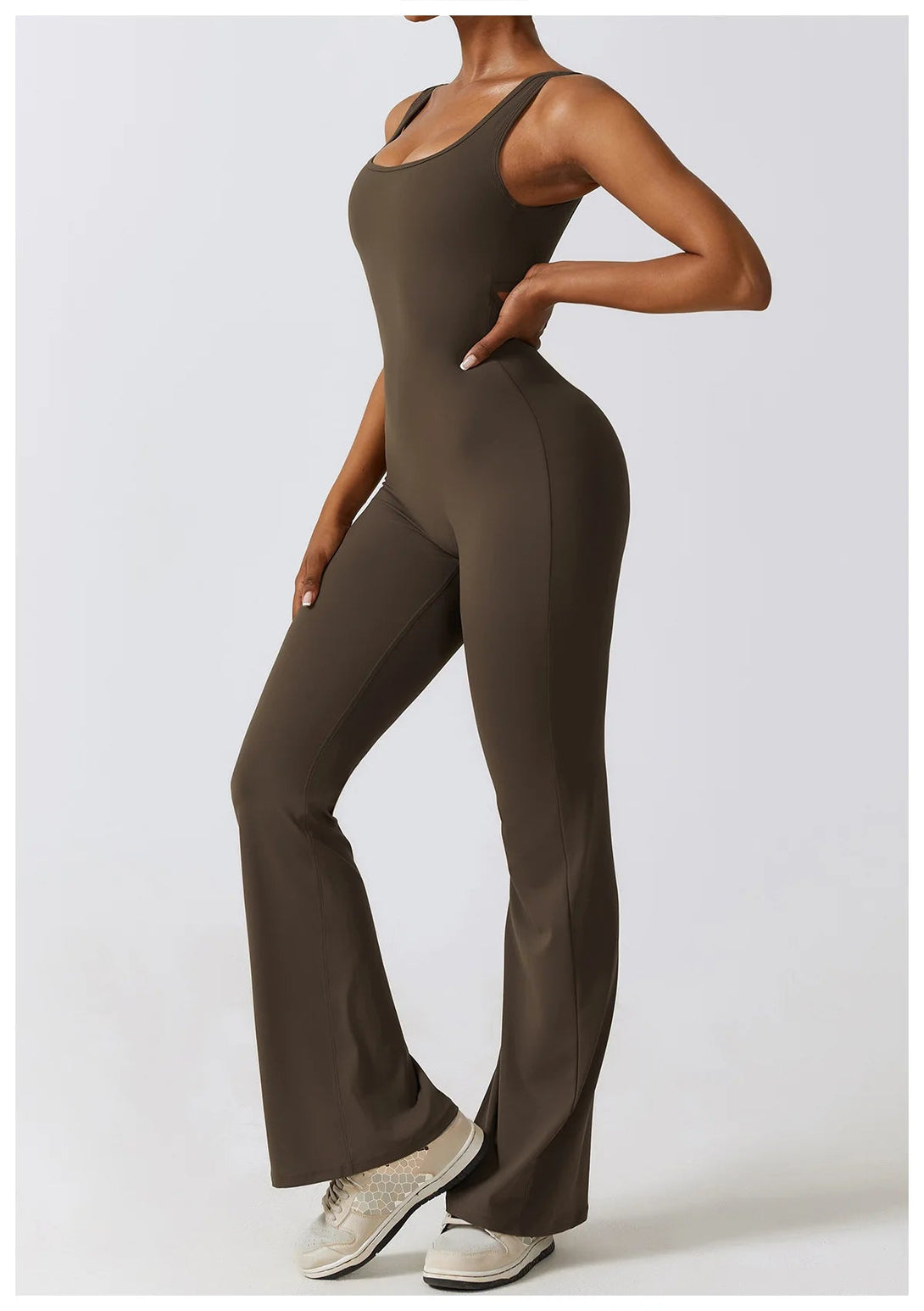 FlexGlam V-Back Fitness Jumpsuit SHOPPING HUB