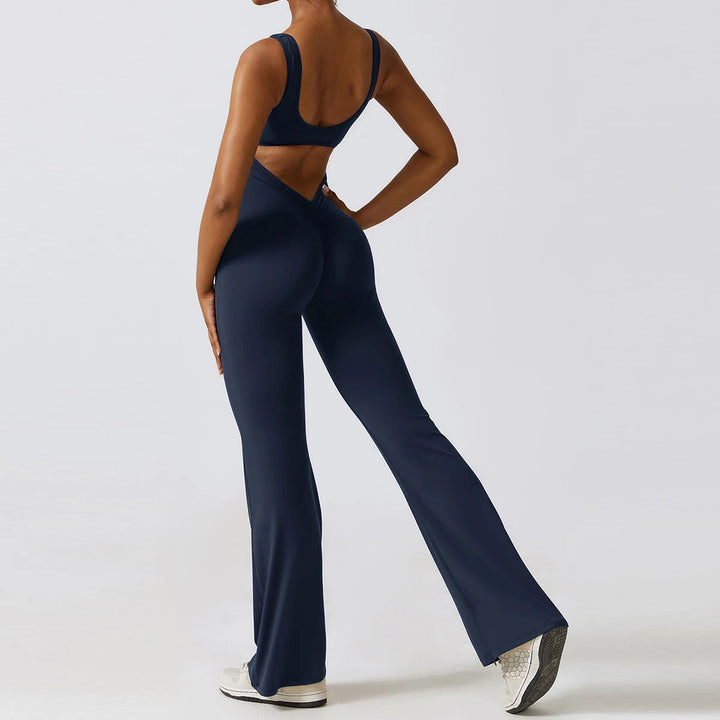 Sexy Back V Jumpsuit Gym Set Women Training Yoga Suit Sportswear Women Sports Jumpsuit Fitness Rompers Stretch Workout Bodysuits SHOPPING HUB