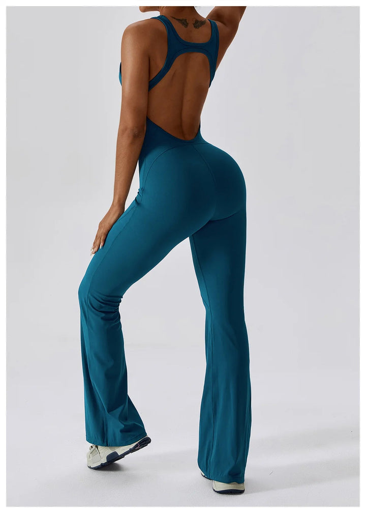 Sexy Back V Jumpsuit Gym Set Women Training Yoga Suit Sportswear Women Sports Jumpsuit Fitness Rompers Stretch Workout Bodysuits SHOPPING HUB