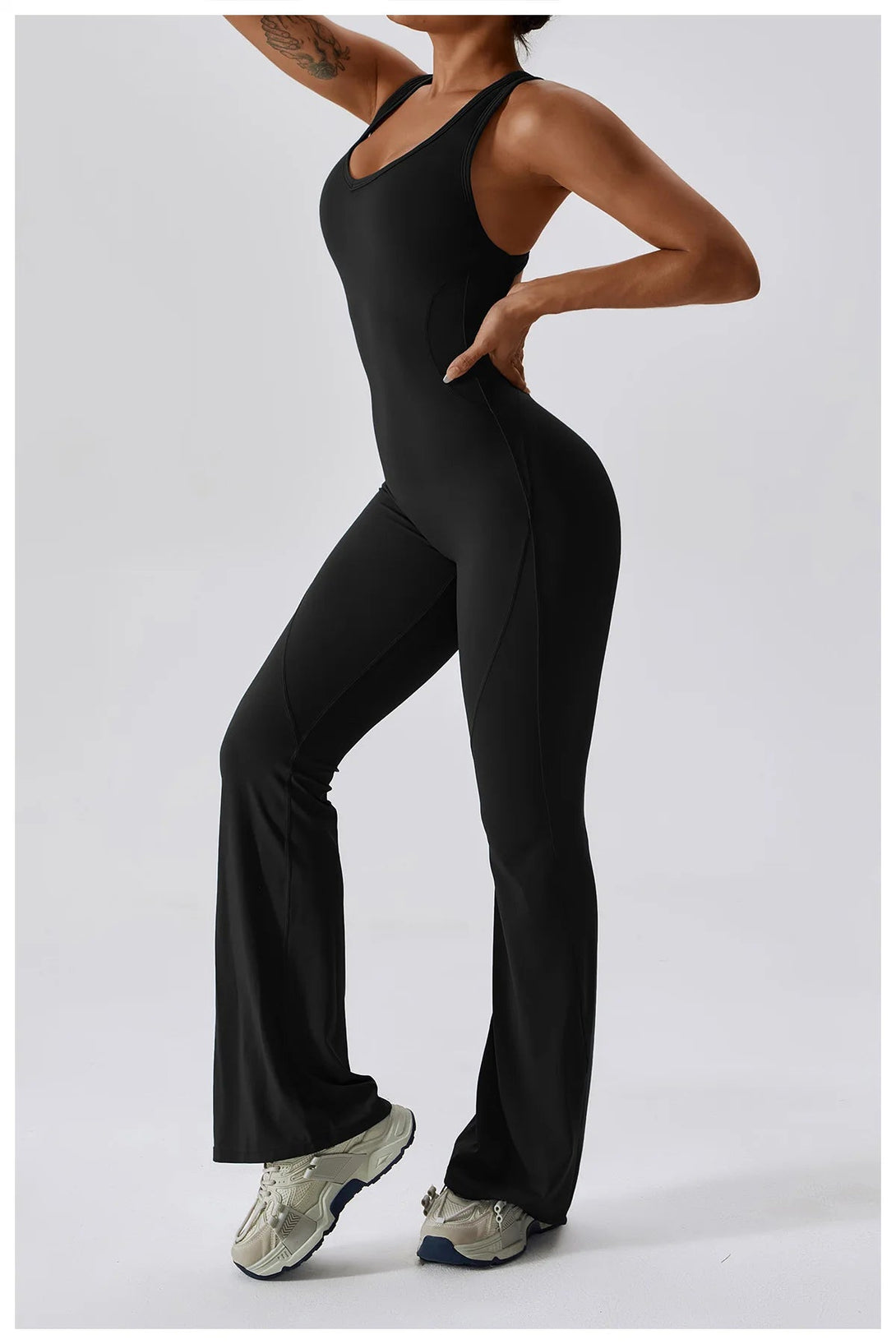 FlexGlam V-Back Fitness Jumpsuit SHOPPING HUB