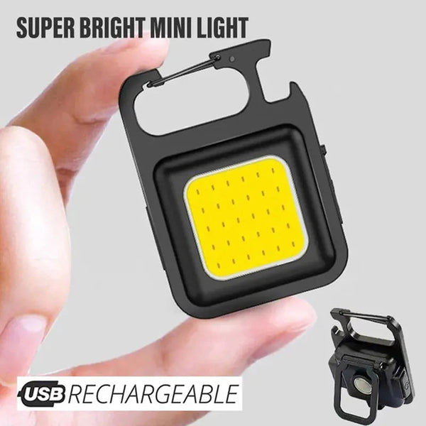 Super Bright Keychain Flashlight Mini COB Portable Work Light USB Rechargeable Outdoor Camping Fishing Pocket Lamps With Magnet BLYNTRA