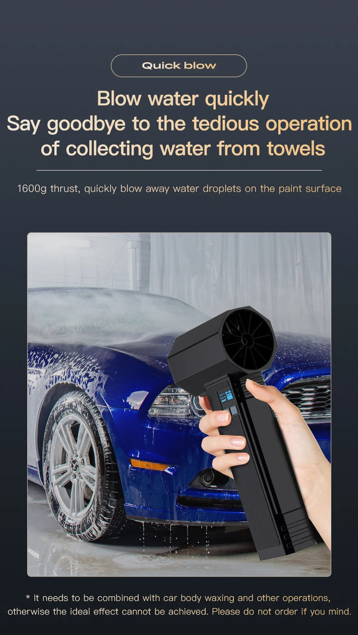 Car Violent Air Blower Powerful Handheld Turbo Jet Fan With LED Lighting 64MM Brushless Motor High-Speed 4000mA 1600G Thrust SHOPPING HUB