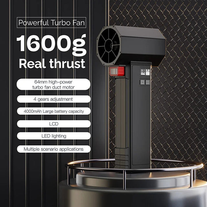 Car Violent Air Blower Powerful Handheld Turbo Jet Fan With LED Lighting 64MM Brushless Motor High-Speed 4000mA 1600G Thrust SHOPPING HUB