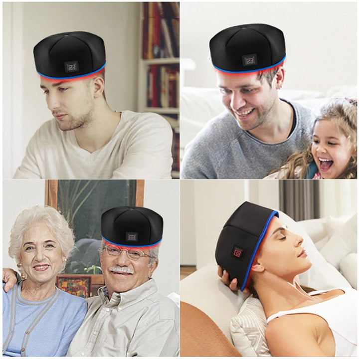 Red Light Therapy Hat Treatment Helmet Anti Hair Loss Anxiety Stress Relief Head Pain Hat Scalp Relax Massager Helmet for Hair SHOPPING HUB