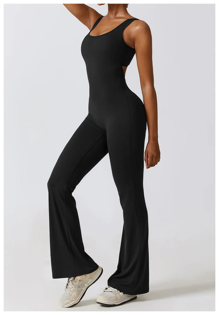 Sexy Back V Jumpsuit Gym Set Women Training Yoga Suit Sportswear Women Sports Jumpsuit Fitness Rompers Stretch Workout Bodysuits SHOPPING HUB