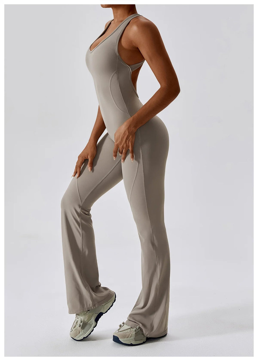 FlexGlam V-Back Fitness Jumpsuit SHOPPING HUB