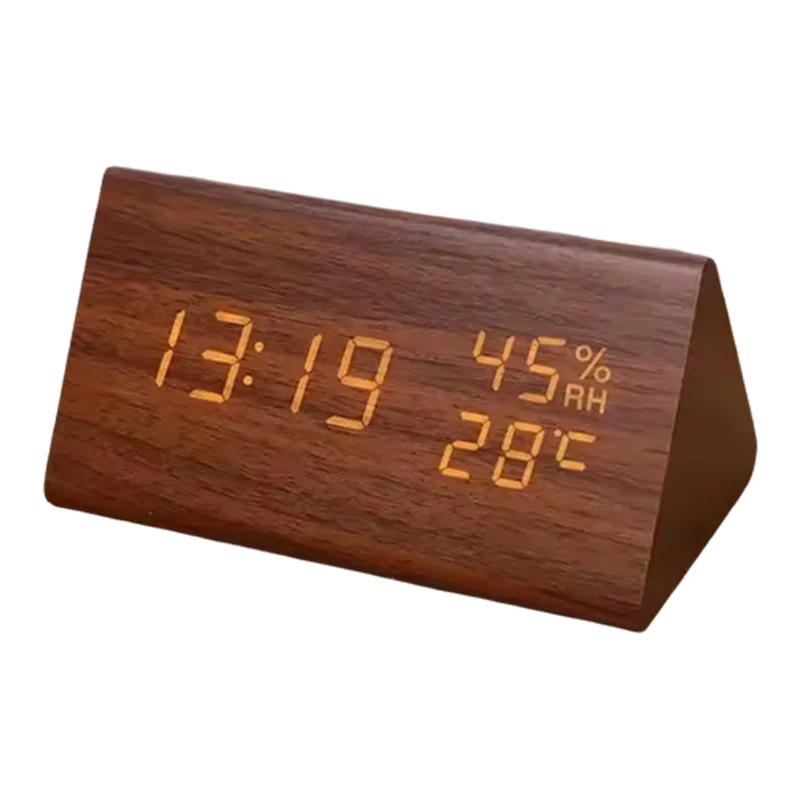 BLYNTRA LED Student Clock – Minimalist Wood Design with Temperature BLYNTRA