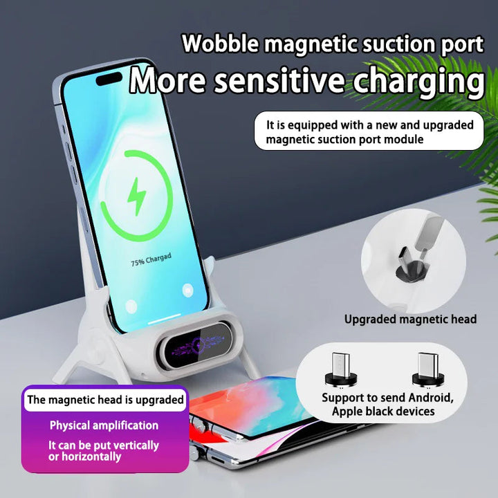 Mini Chair Cordless Charger Stable Support Desktop Phone Stand Tabletop Ornament High Performance Portable 3 in 1 Fast Charger BLYNTRA