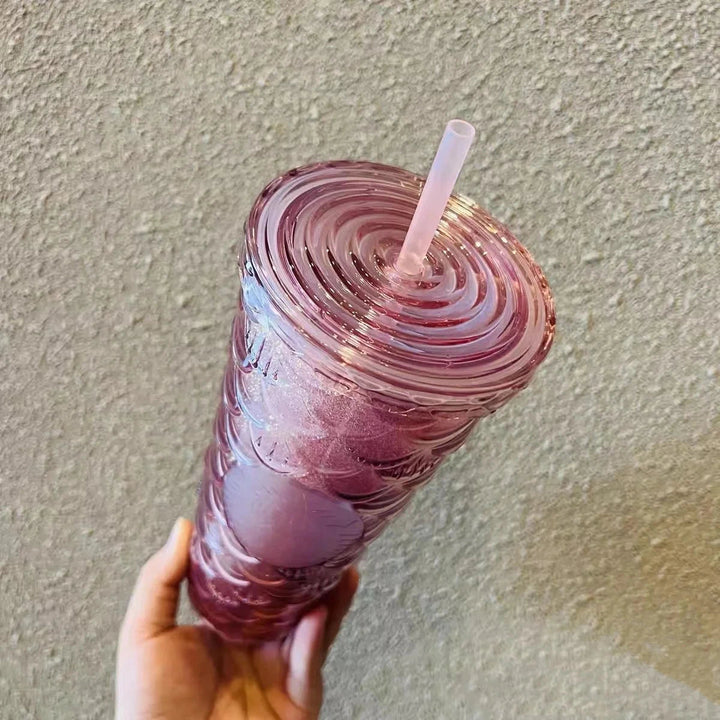 Wholesale New 710ml Diamond Radiant Goddess Durian Cup with Logo Fish Scale Cup Double Layer Reusable with Straw Mug Coffee Cup SHOPPING HUB