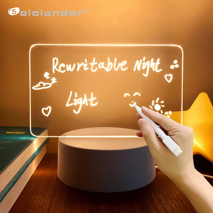 Note Board Creative Led Night Light USB Message Board Holiday Light With Pen Gifts For Children Girlfriend Decoration Night Lamp BLYNTRA