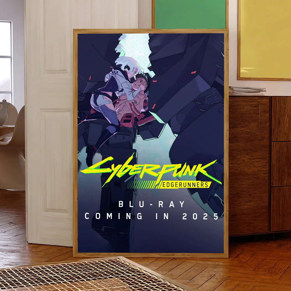 Anime C-Cyberpunk E-Edgerunners Poster Self Adhesive Painting Living Room Office Decoration Bedroom Home Wall Sticker Prints BLYNTRA