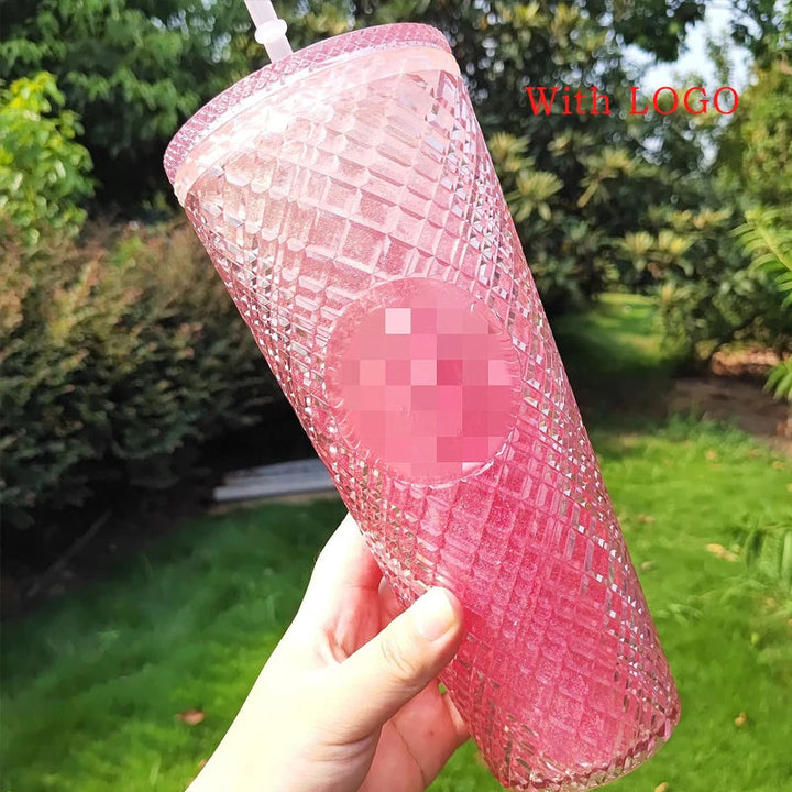 Wholesale New 710ml Diamond Radiant Goddess Durian Cup with Logo Fish Scale Cup Double Layer Reusable with Straw Mug Coffee Cup SHOPPING HUB