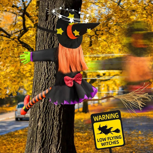 BLYNTRA Crashing Witch Decor – Funny Outdoor Halloween Yard Display BLYNTRA