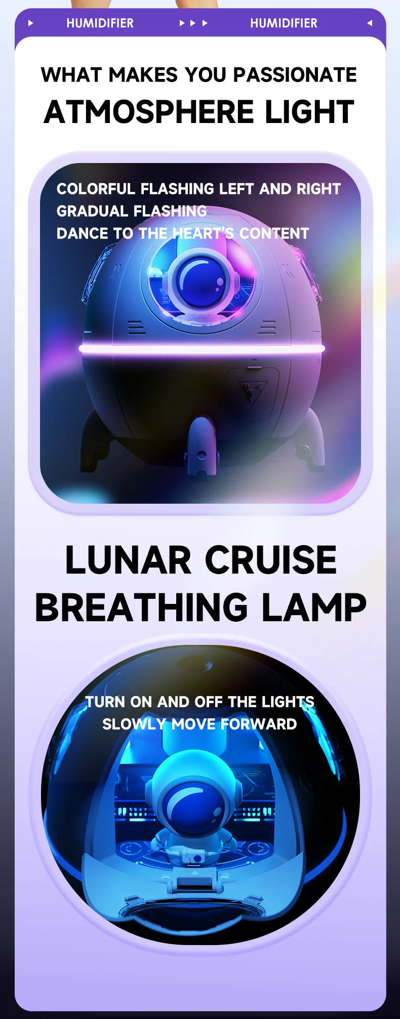 Portable Astronaut Humidifier with LED Light & Aroma Diffuser by BLYNTRA BLYNTRA