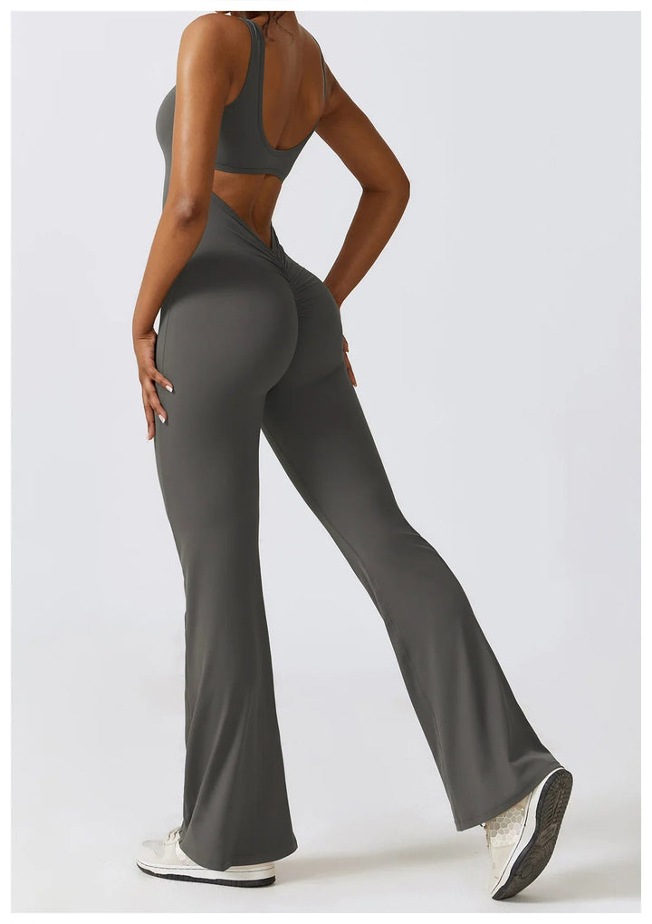 Sexy Back V Jumpsuit Gym Set Women Training Yoga Suit Sportswear Women Sports Jumpsuit Fitness Rompers Stretch Workout Bodysuits SHOPPING HUB