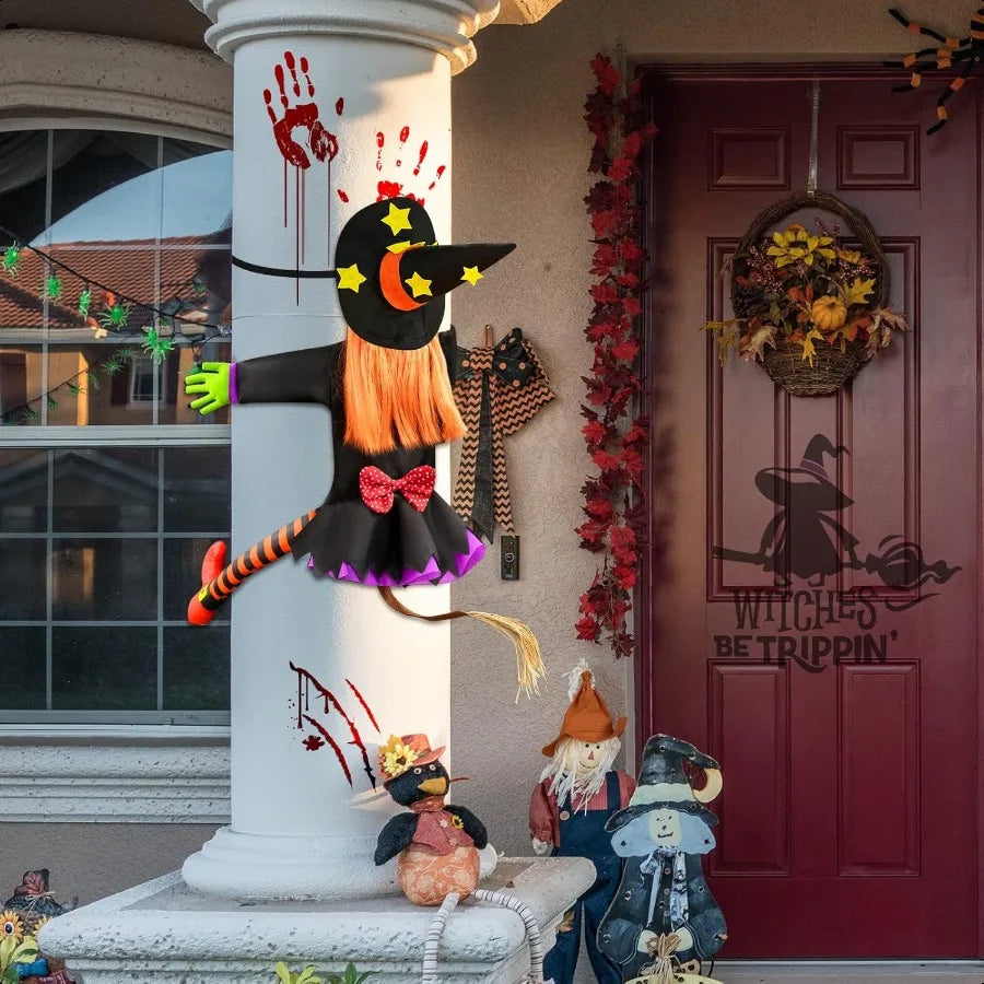 BLYNTRA Crashing Witch Decor – Funny Outdoor Halloween Yard Display BLYNTRA