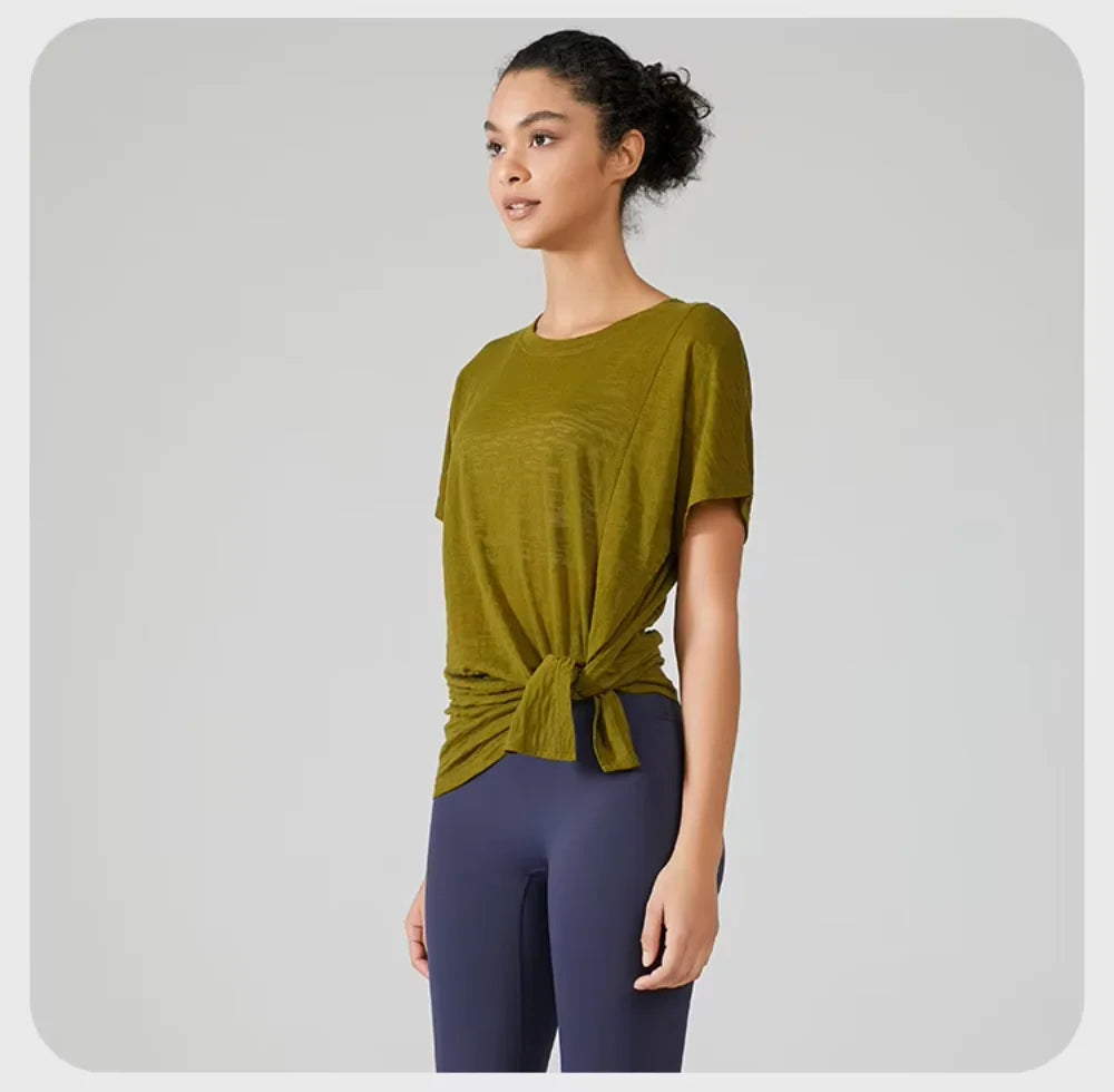 Women's Gym Clothing Summer Yoga Shirts & Blouses Fitness Sport Running T-shirt Female Short Sleeve Workout Sporty Woman Top BLYNTRA