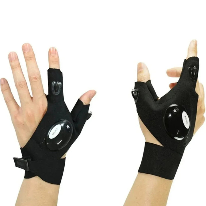 LED Flashlight Luminous Running Gloves Waterproof Cycling Camping Hiking Rescue Glove Lamp Lighting Gloves Fingerless Gloves BLYNTRA