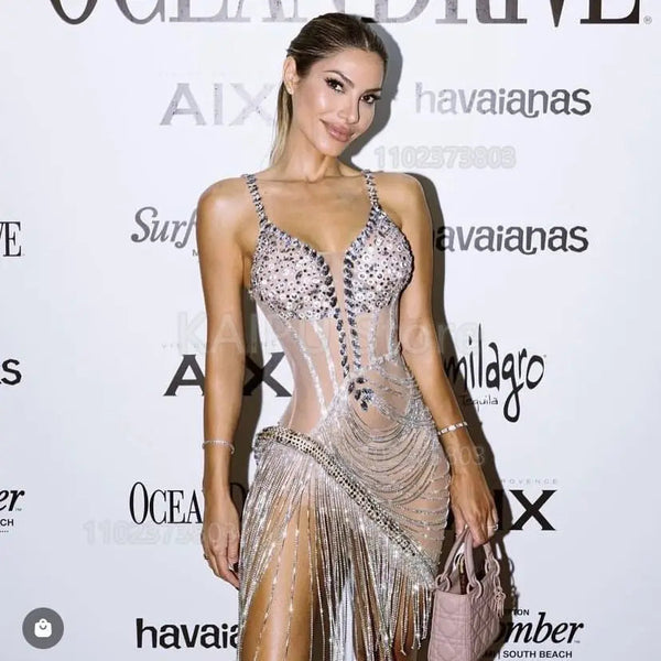 BLYNTRA Luxury Rhinestone Suspender Dress – Sparkle & Seduce Night BLYNTRA