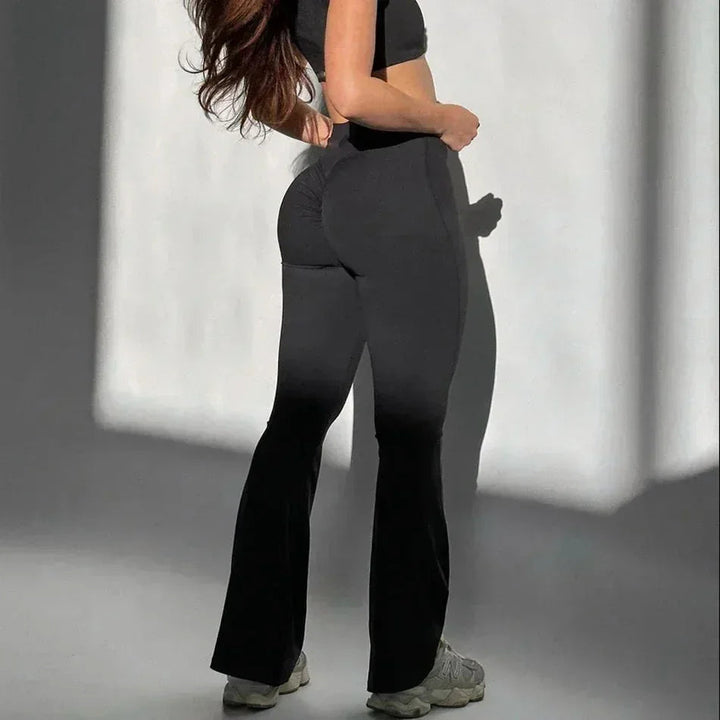 Women Yoga Flare Leggings Seamless High Waist Dance Pilates Fitness Gym Lifting Workout Wide-Leg Pants Sports Running Clothing SHOPPING HUB