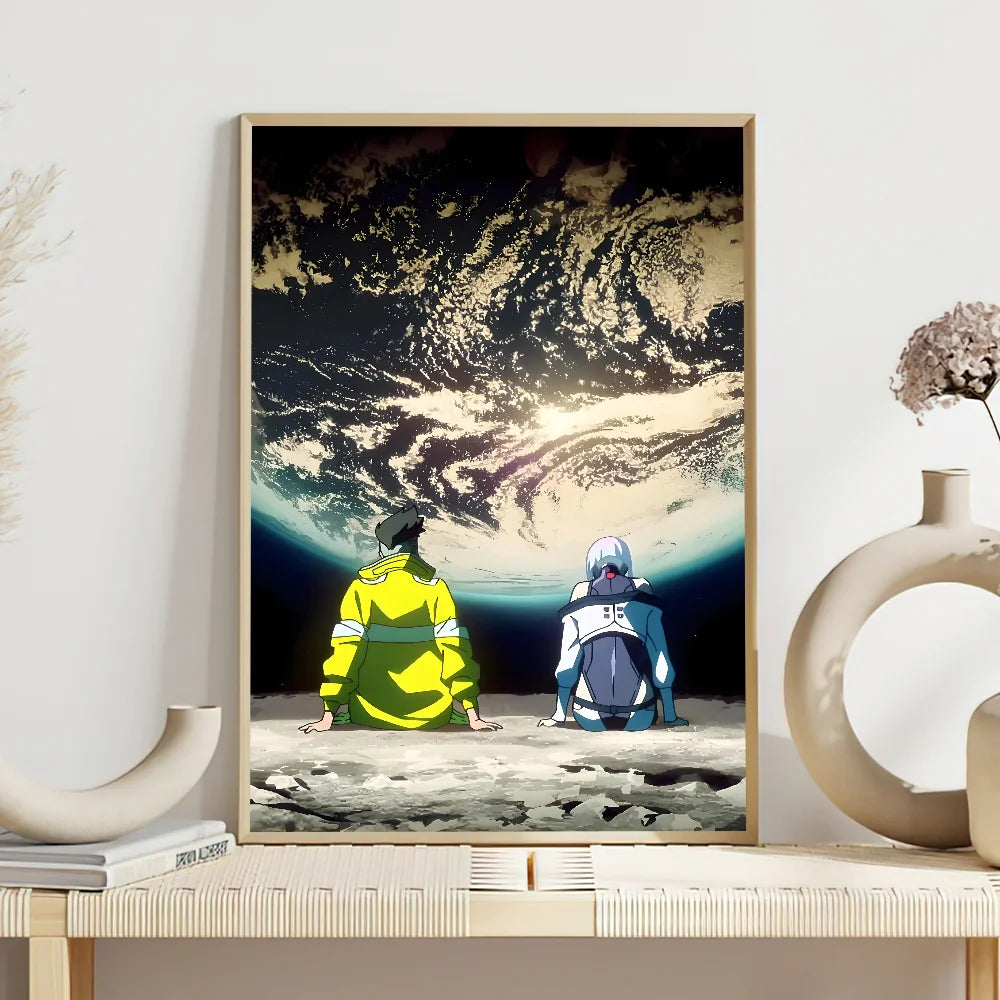 Anime C-Cyberpunk E-Edgerunners Poster Self Adhesive Painting Living Room Office Decoration Bedroom Home Wall Sticker Prints BLYNTRA