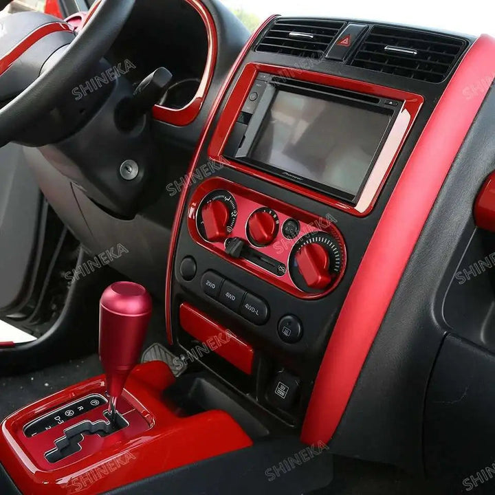 SHINEKA Car Red Interior & Exterior Decoration Cover fit for Suzuki Jimny 2007 2008 2009 2010 2011 2012 2013 2014 2015 2016 2017 BLYNTRA