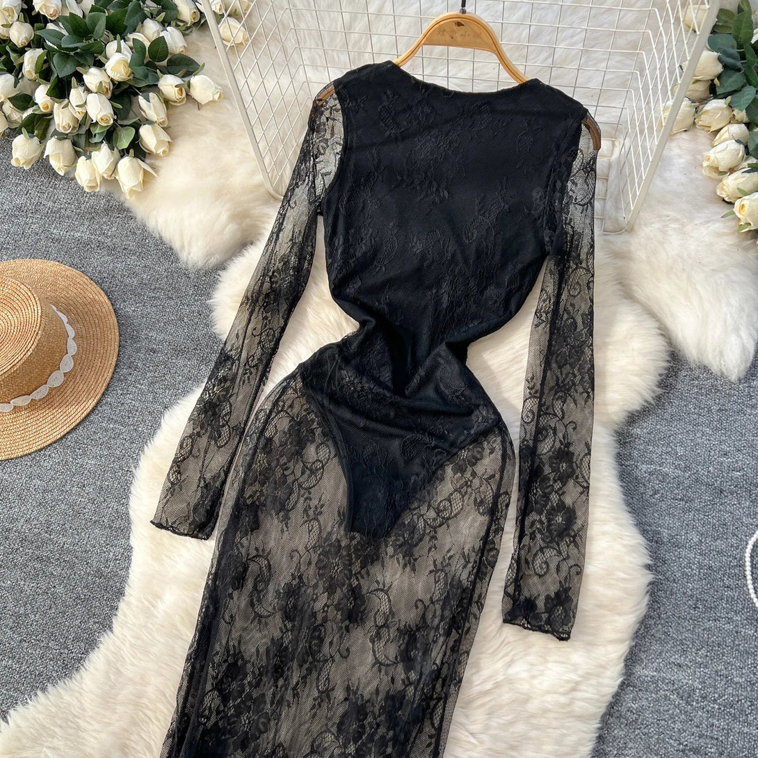 LaceMuse Sheer Elegance Dress SHOPPING HUB