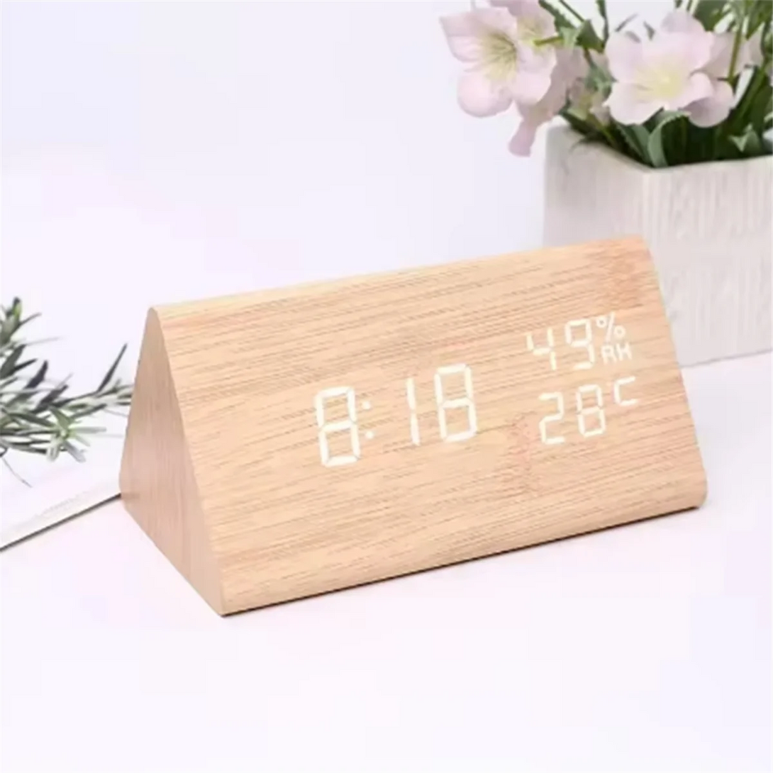 BLYNTRA LED Student Clock – Minimalist Wood Design with Temperature BLYNTRA