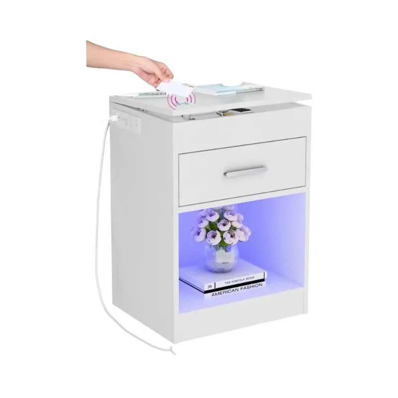 Smart LED Bedside Table with Charger & Lock BLYNTRA
