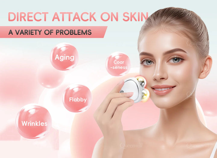 EMS Face Lifting Machine Facial Massager Microcurrent Roller Skin Tightening Rejuvenation Beauty Charging Facial Anti Wrinkle BLYNTRA