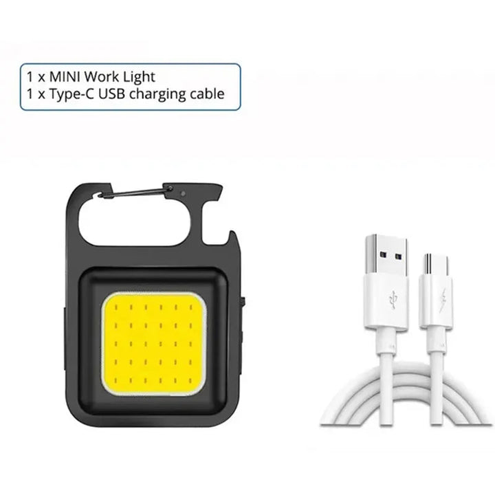Super Bright Keychain Flashlight Mini COB Portable Work Light USB Rechargeable Outdoor Camping Fishing Pocket Lamps With Magnet BLYNTRA