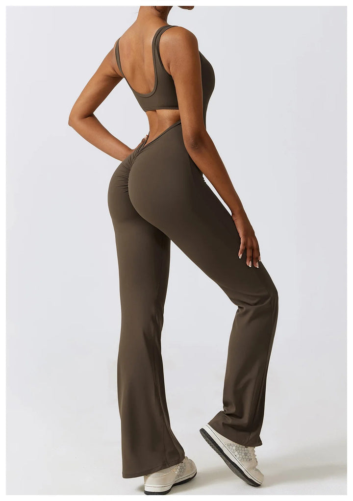 Sexy Back V Jumpsuit Gym Set Women Training Yoga Suit Sportswear Women Sports Jumpsuit Fitness Rompers Stretch Workout Bodysuits SHOPPING HUB
