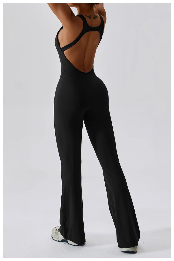 Sexy Back V Jumpsuit Gym Set Women Training Yoga Suit Sportswear Women Sports Jumpsuit Fitness Rompers Stretch Workout Bodysuits SHOPPING HUB
