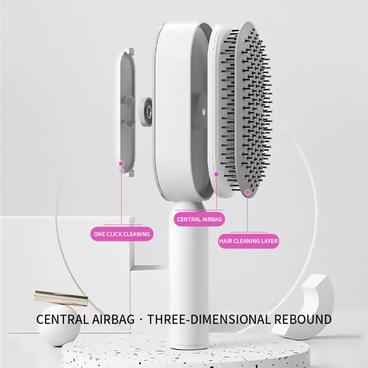 Airbag Massage Combs Self Cleaning Hair Brush Anti-static Wet Dry Curly Detangler Hairbrush Women Hairdressing Styling Hair Tool SHOPPING HUB