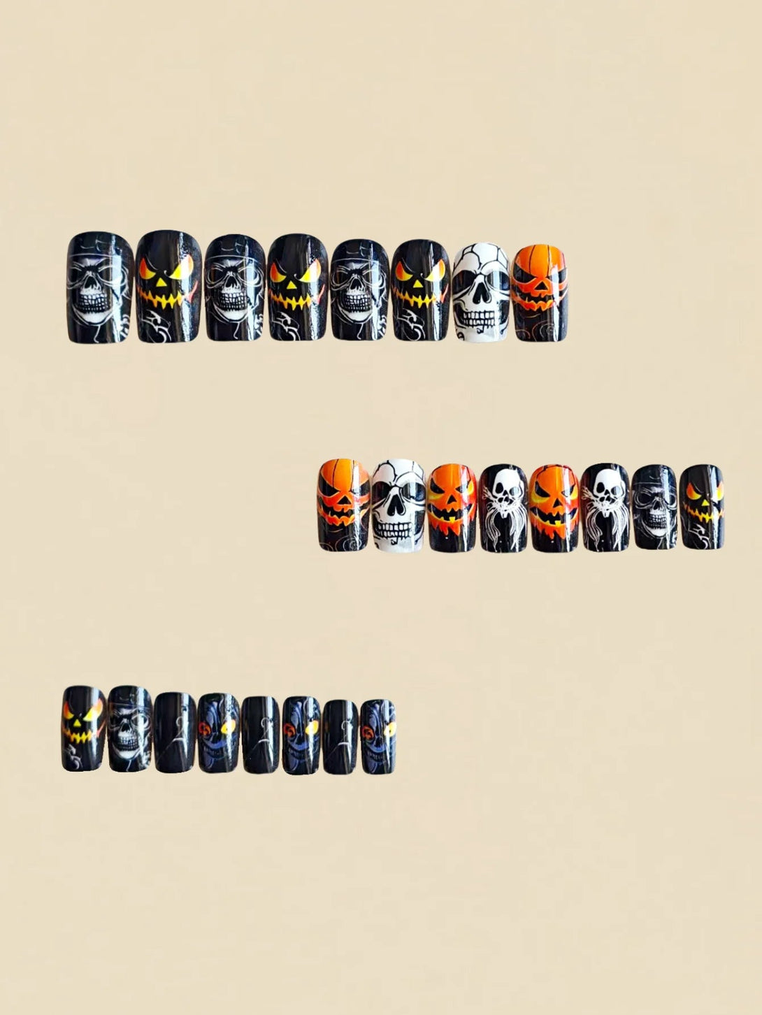 Spooky Pumpkin Lantern Nail Set by Blyntra - 24PCS Halloween Nail Art BLYNTRA