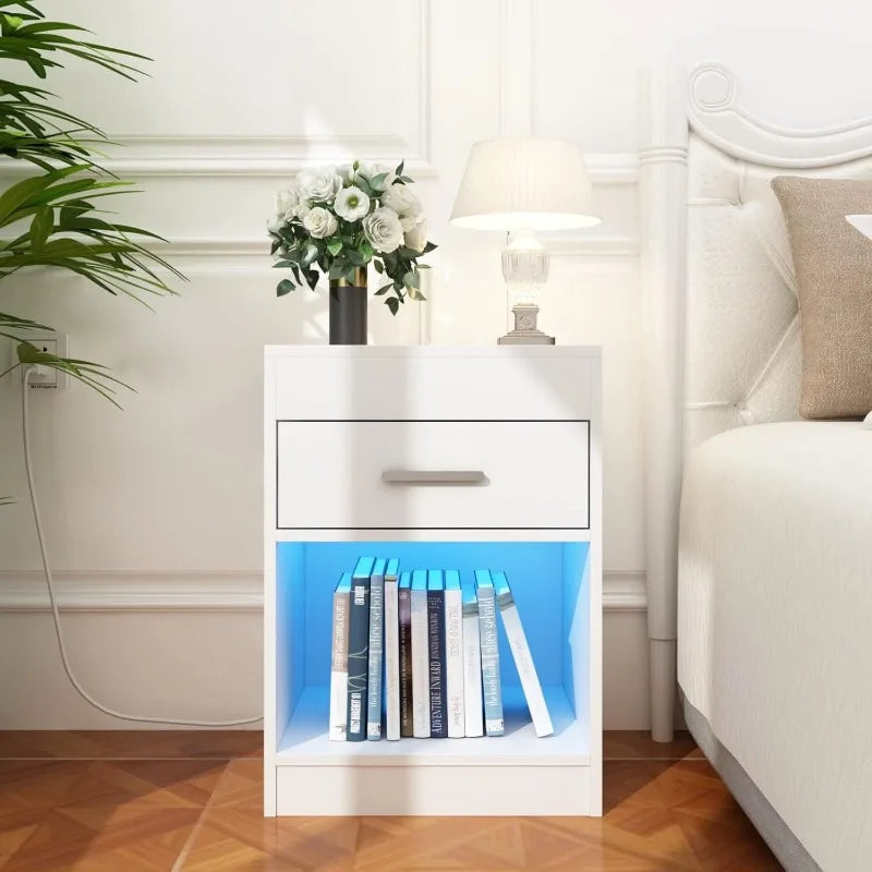 Smart LED Bedside Table with Charger & Lock BLYNTRA