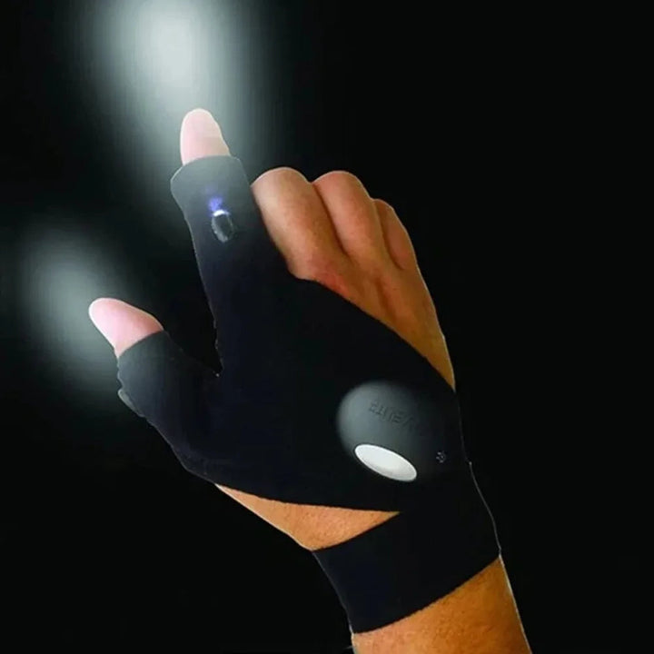 LED Flashlight Luminous Running Gloves Waterproof Cycling Camping Hiking Rescue Glove Lamp Lighting Gloves Fingerless Gloves BLYNTRA