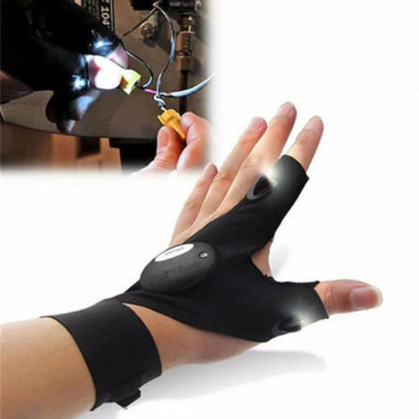 LED Flashlight Luminous Running Gloves Waterproof Cycling Camping Hiking Rescue Glove Lamp Lighting Gloves Fingerless Gloves BLYNTRA