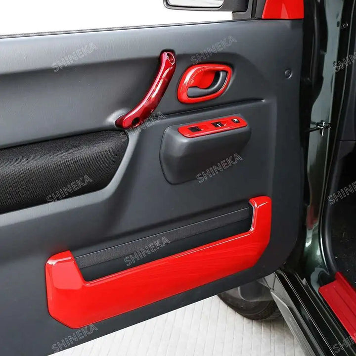 SHINEKA Car Red Interior & Exterior Decoration Cover fit for Suzuki Jimny 2007 2008 2009 2010 2011 2012 2013 2014 2015 2016 2017 BLYNTRA
