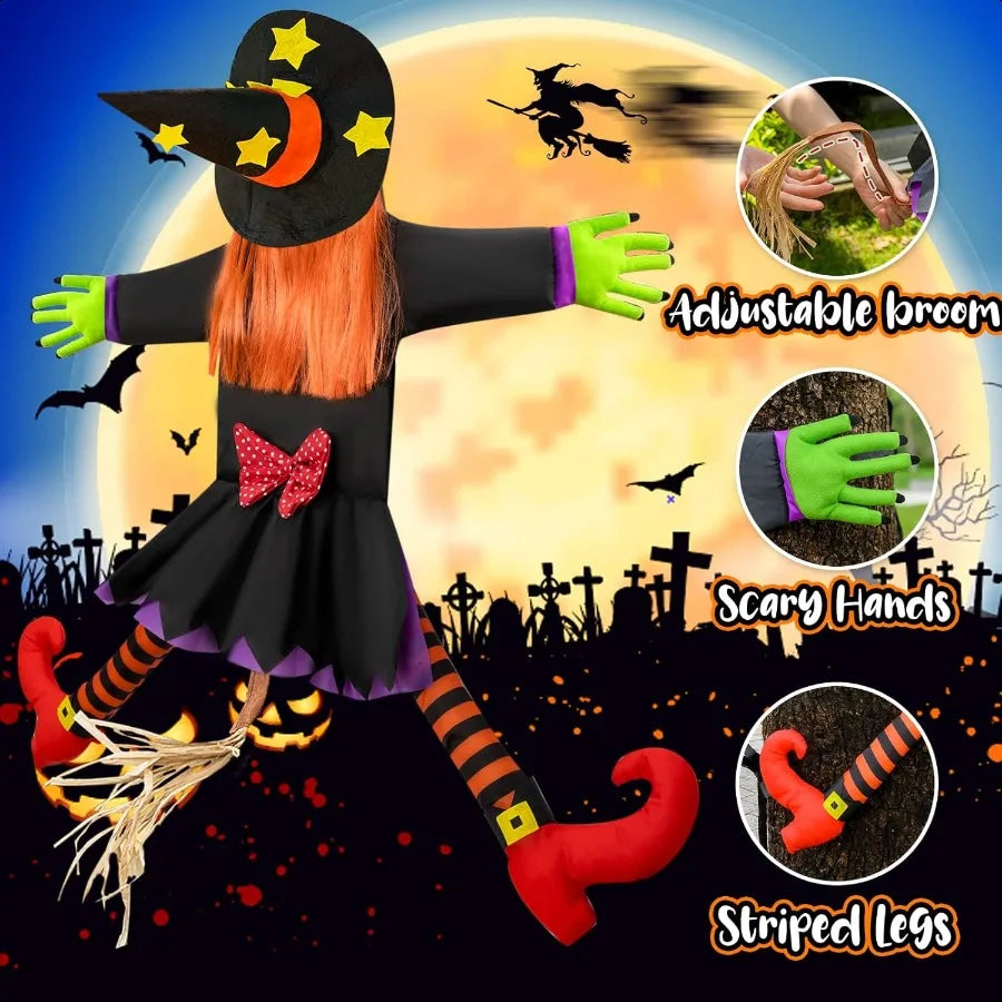 BLYNTRA Crashing Witch Decor – Funny Outdoor Halloween Yard Display BLYNTRA