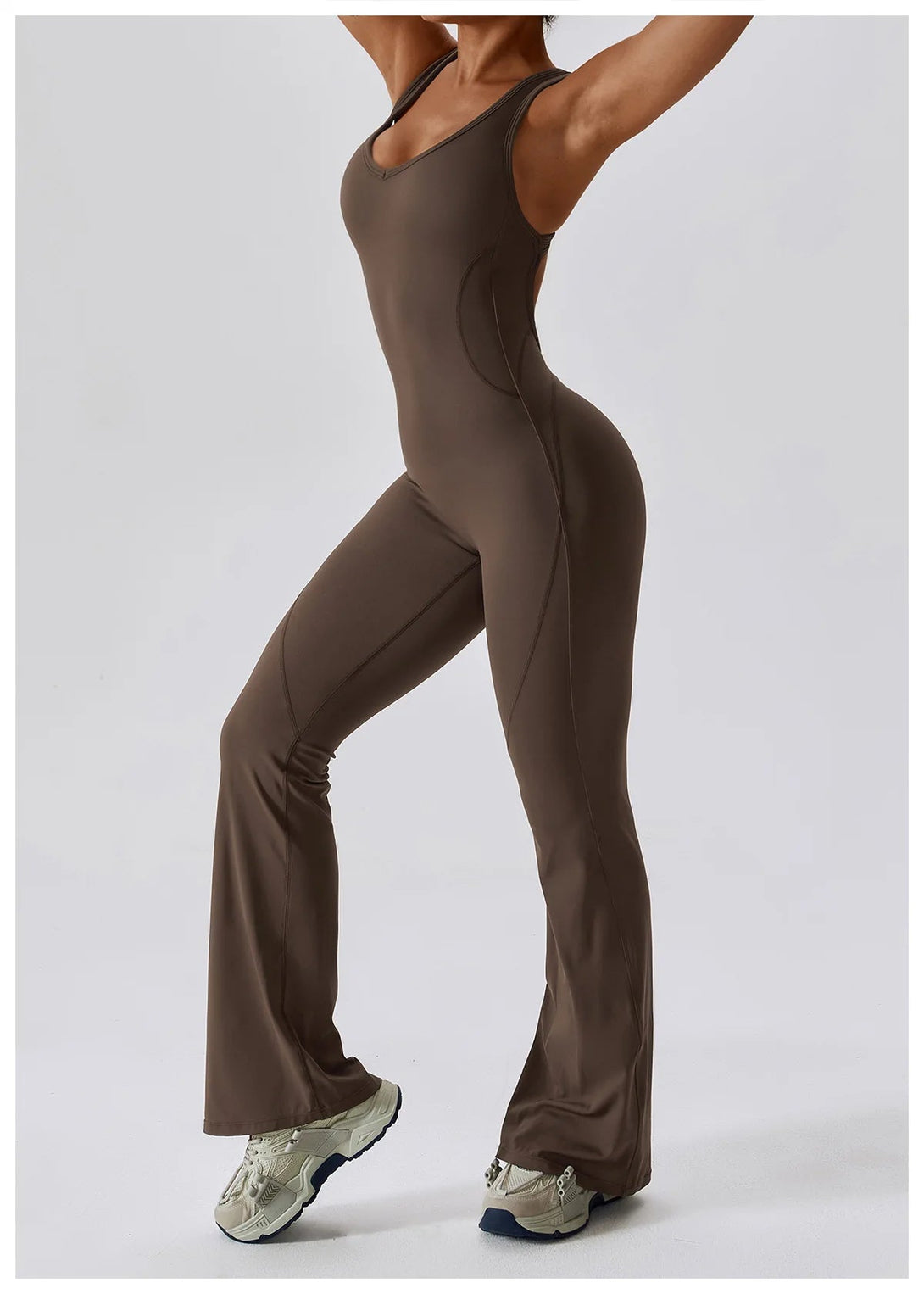FlexGlam V-Back Fitness Jumpsuit SHOPPING HUB
