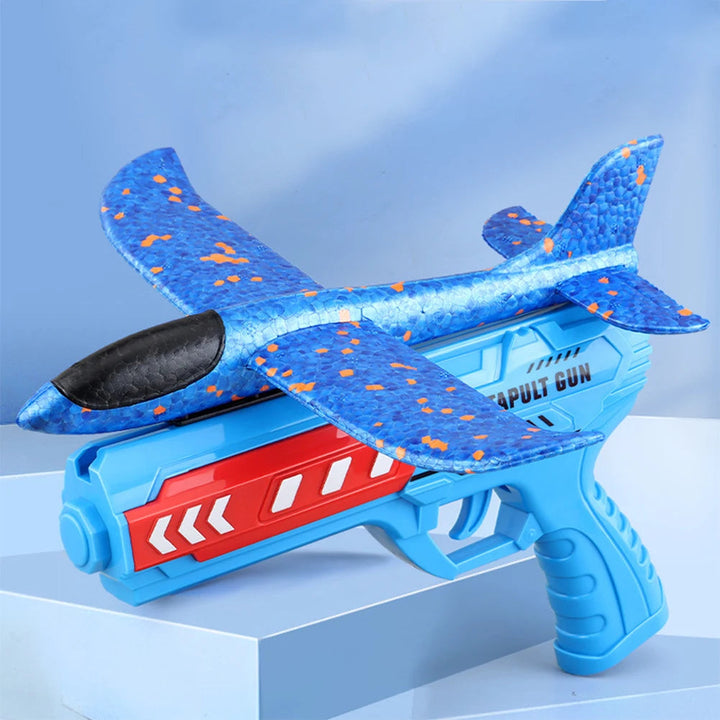 Airplane Launcher Toys Outdoor Sports Flying Toy Kids Catapult Plane Shooting Fly Roundabout Airplane Gun Toy Boys Birthday Gift BLYNTRA