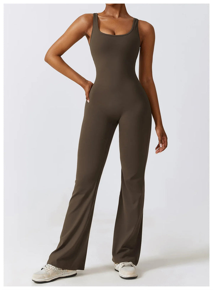 Sexy Back V Jumpsuit Gym Set Women Training Yoga Suit Sportswear Women Sports Jumpsuit Fitness Rompers Stretch Workout Bodysuits SHOPPING HUB