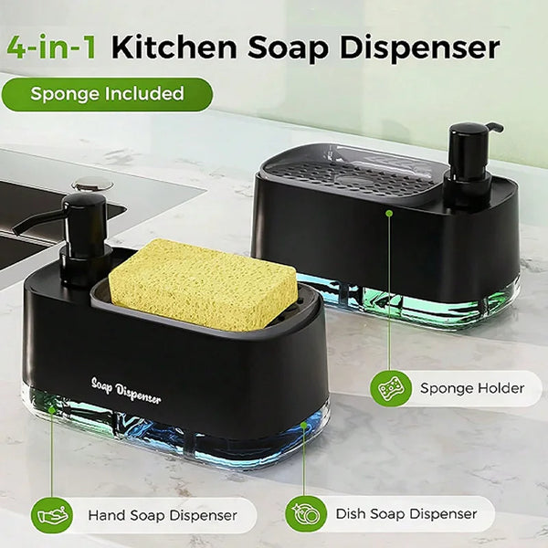 2-in-1 Soap Dispenser with Sponge Holder