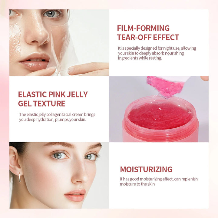 75ml Collagen Peel-off Mask Night Wrapping Facial Mud Firming mask Daily 100g Collagen Jelly Cream Hydrolyzed Collagen Skin Care BLYNTRA