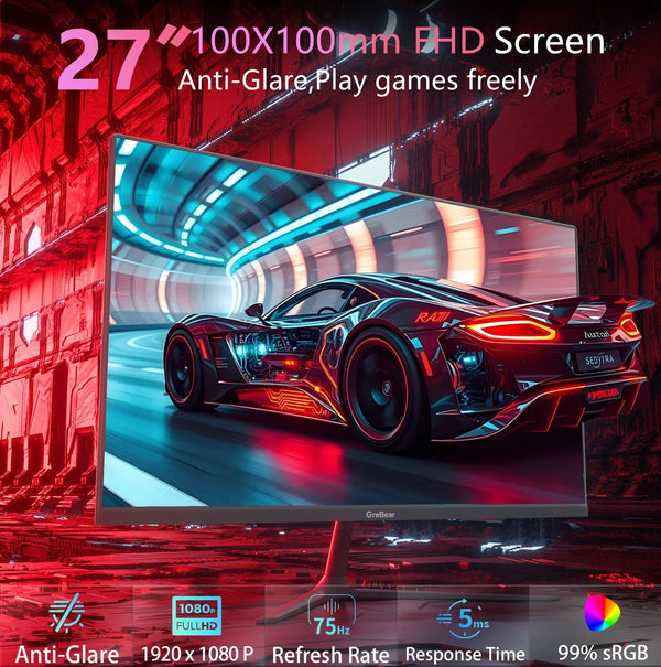 BLYNTRA GreBear 27-Inch Monitor – FHD 1080p IPS LED Display BLYNTRA