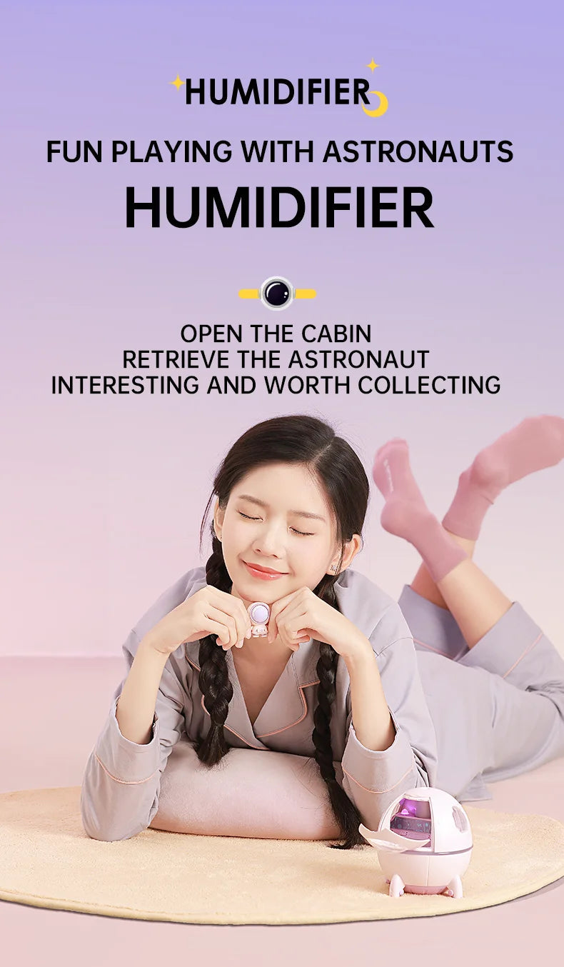 Portable Astronaut Humidifier with LED Light & Aroma Diffuser by BLYNTRA BLYNTRA