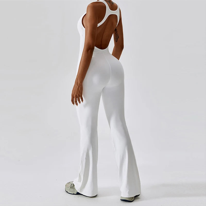 FlexGlam V-Back Fitness Jumpsuit SHOPPING HUB